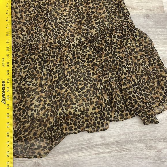 Zara Sheer Leopard Print 3/4 Sleeve Babydoll Dress Above the Knee Size XS - Picture 9 of 10